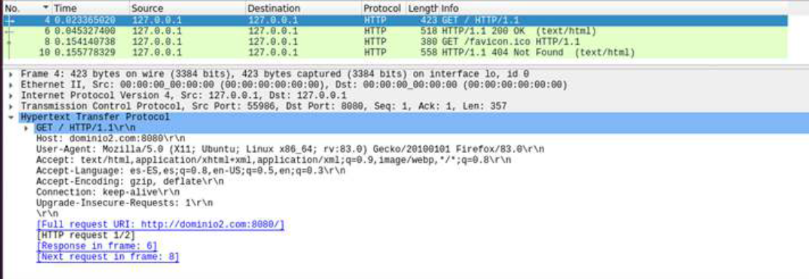 Traza de Wireshark